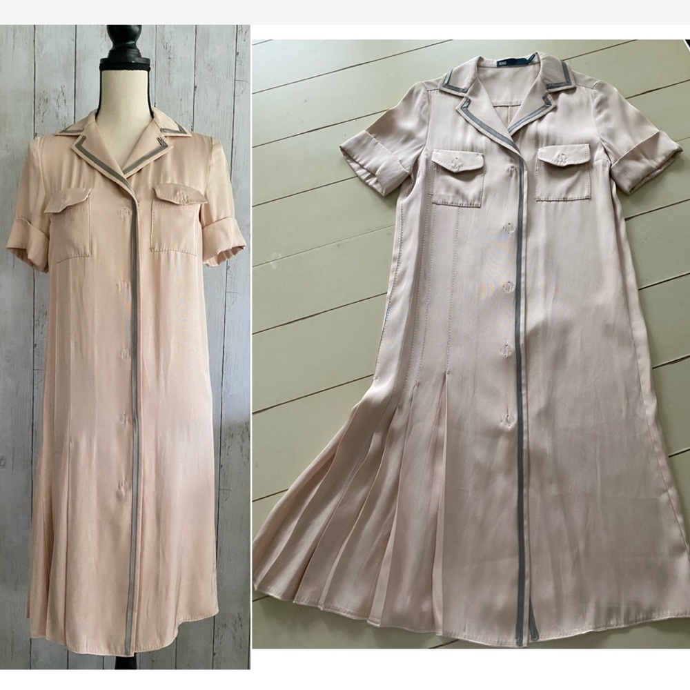New 6267 Silk Classic Shirt Dress